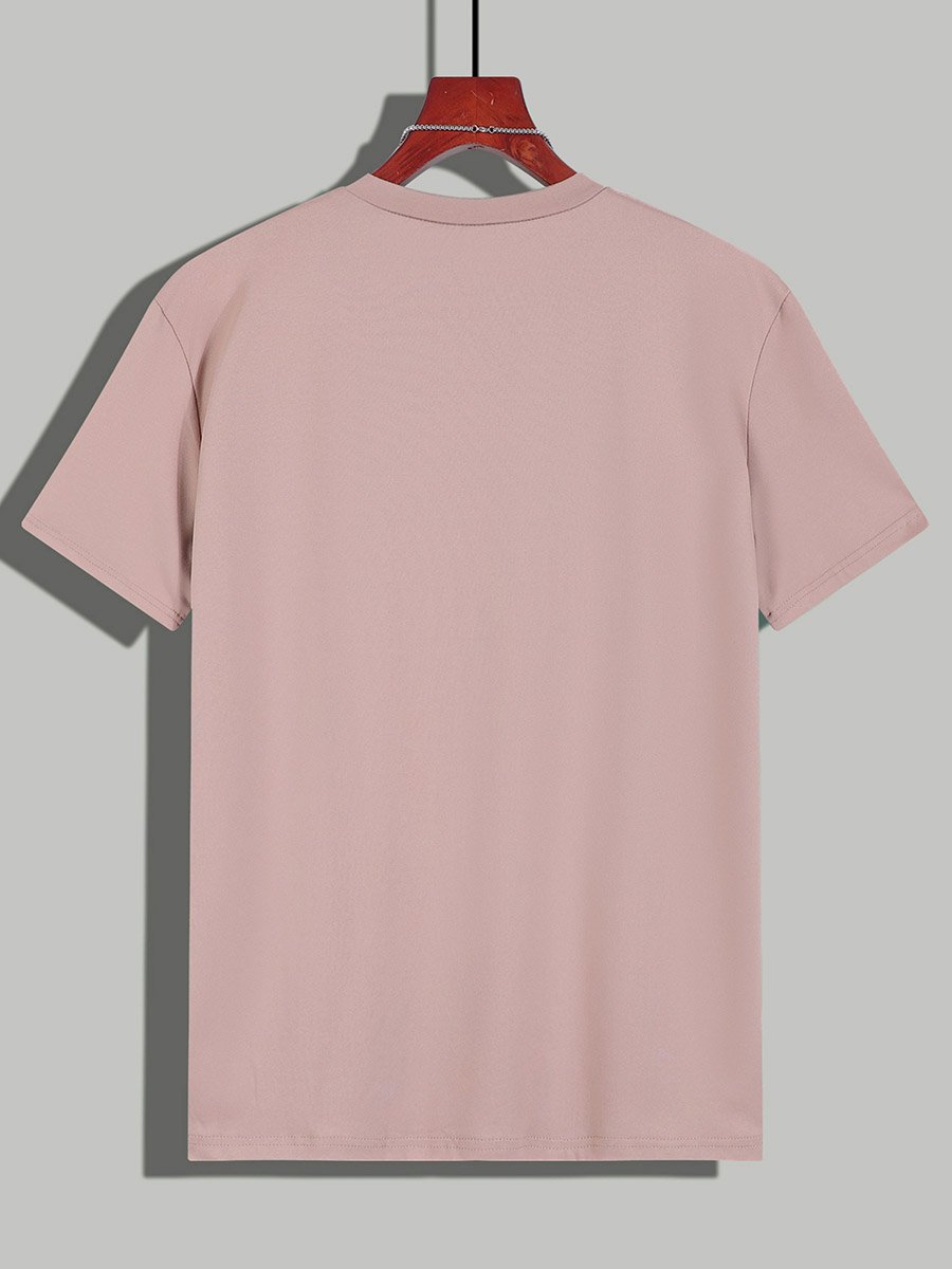 Men Graphic Round Neck T-Shirt and Shorts Set
