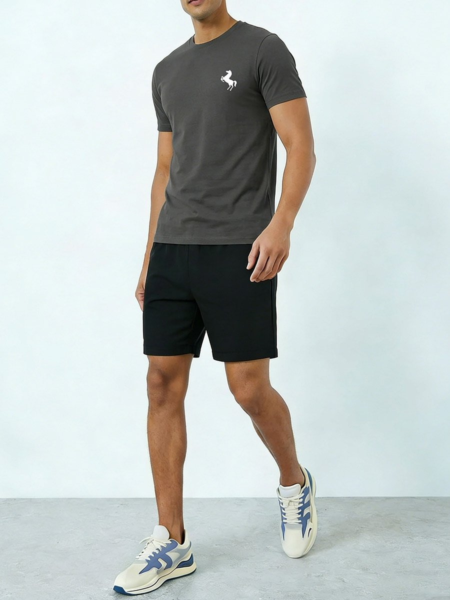 Men Round Neck T-Shirt and Shorts Set