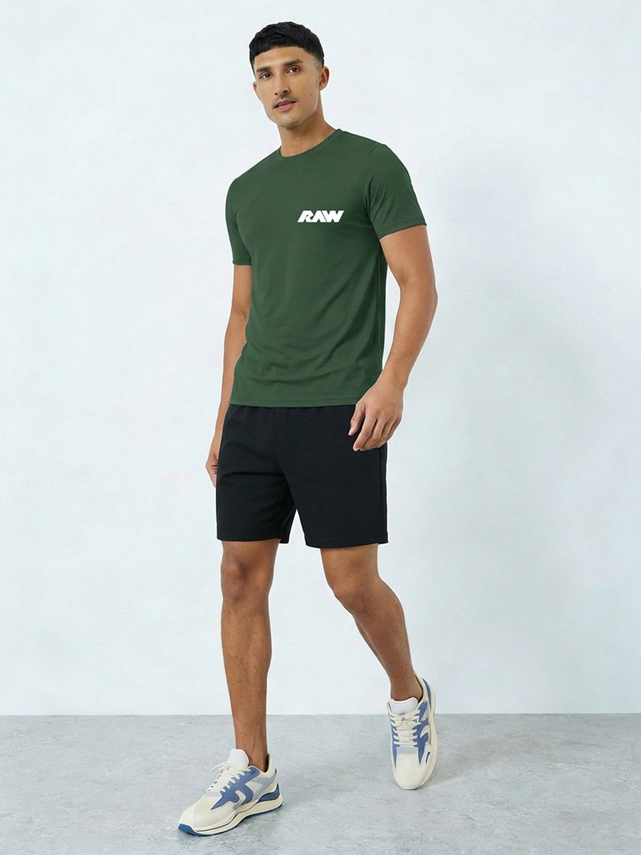 Men Printed Round Neck T-Shirt and Shorts Set