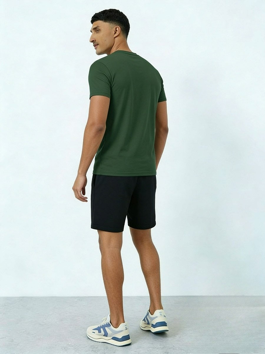 Men Printed Round Neck T-Shirt and Shorts Set