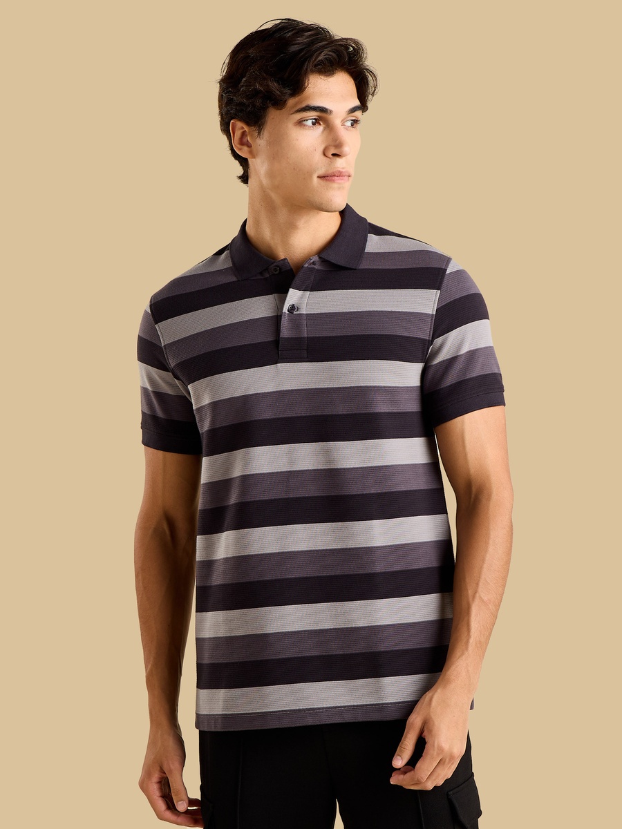 Striped Ottoman Polo T-Shirt