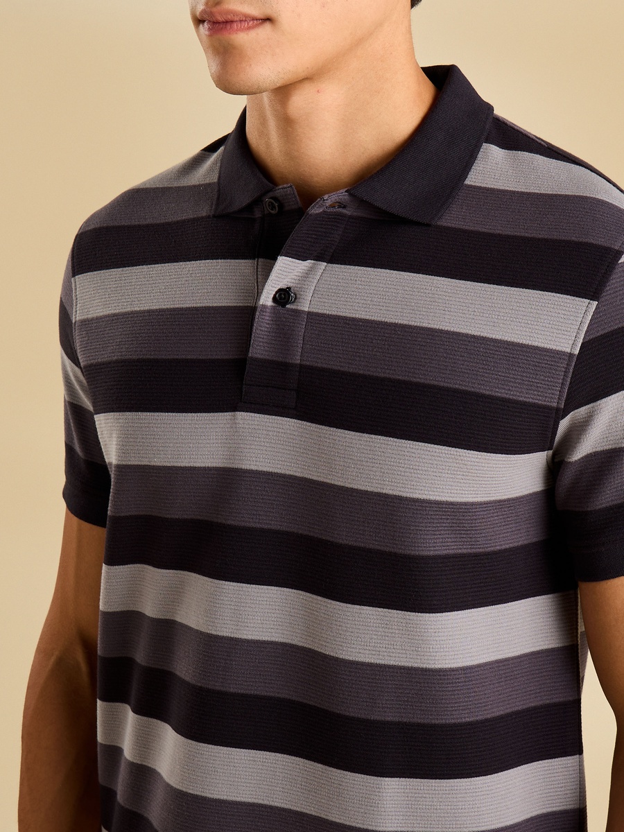 Striped Ottoman Polo T-Shirt