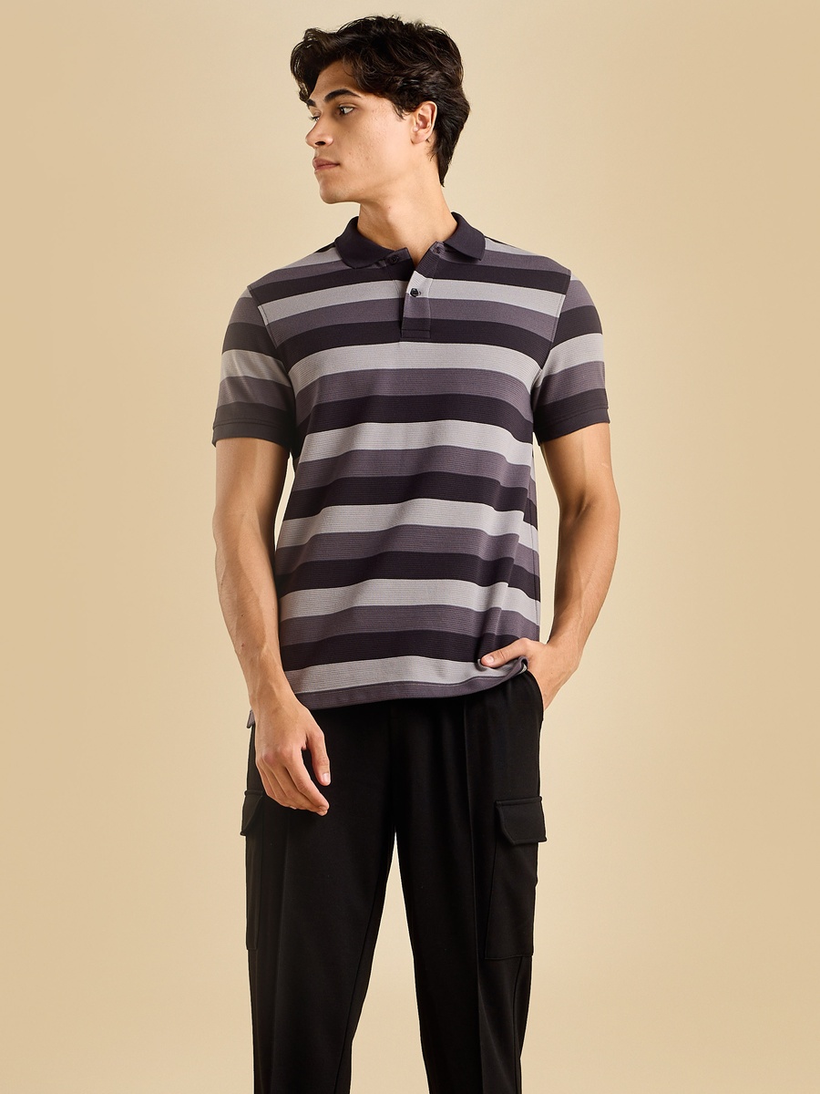 Striped Ottoman Polo T-Shirt