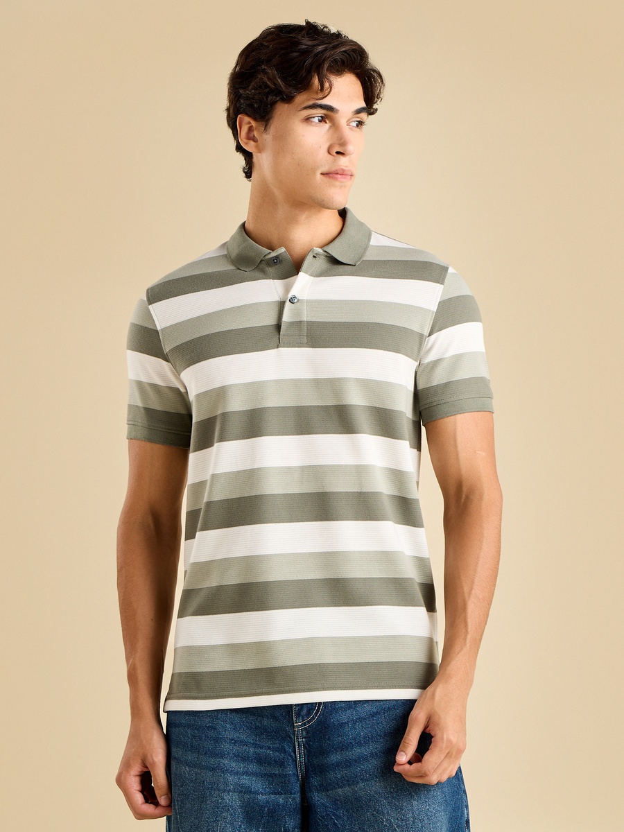 Striped Ottoman Polo T-Shirt
