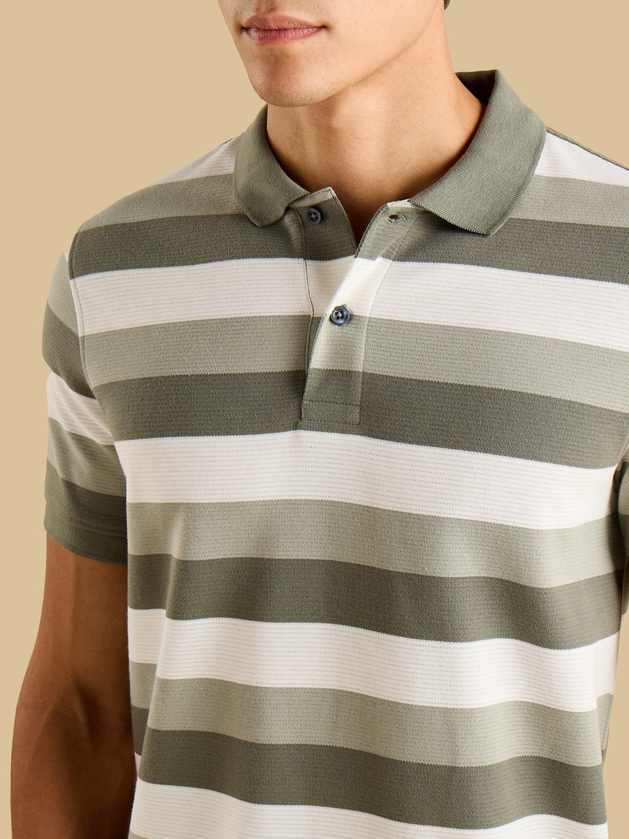 Striped Ottoman Polo T-Shirt