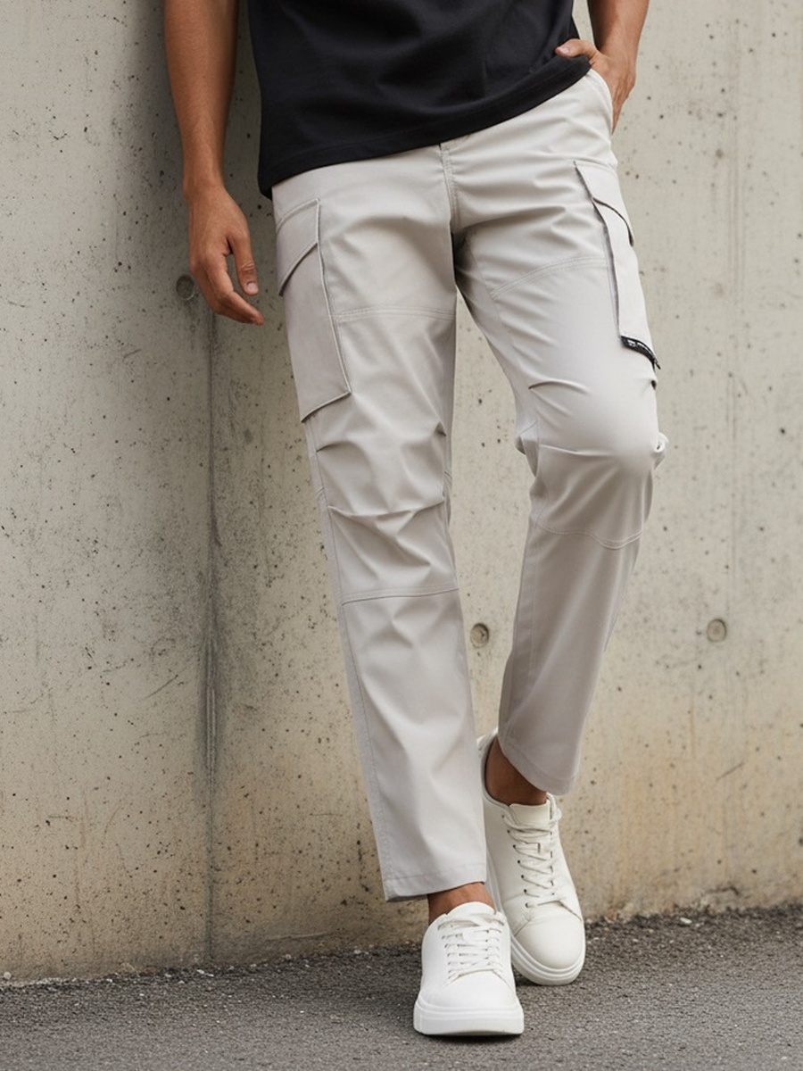 Slogan Applique Utility Pants