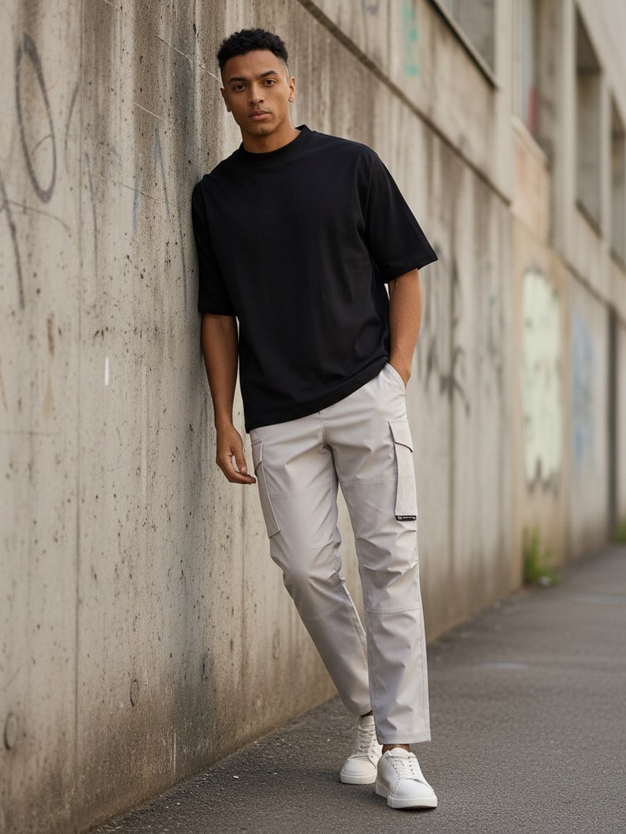 Slogan Applique Utility Pants