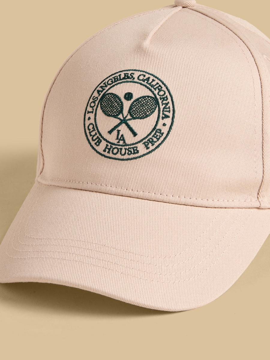 Embroidered Cap with Hook and Loop Strap Closure
