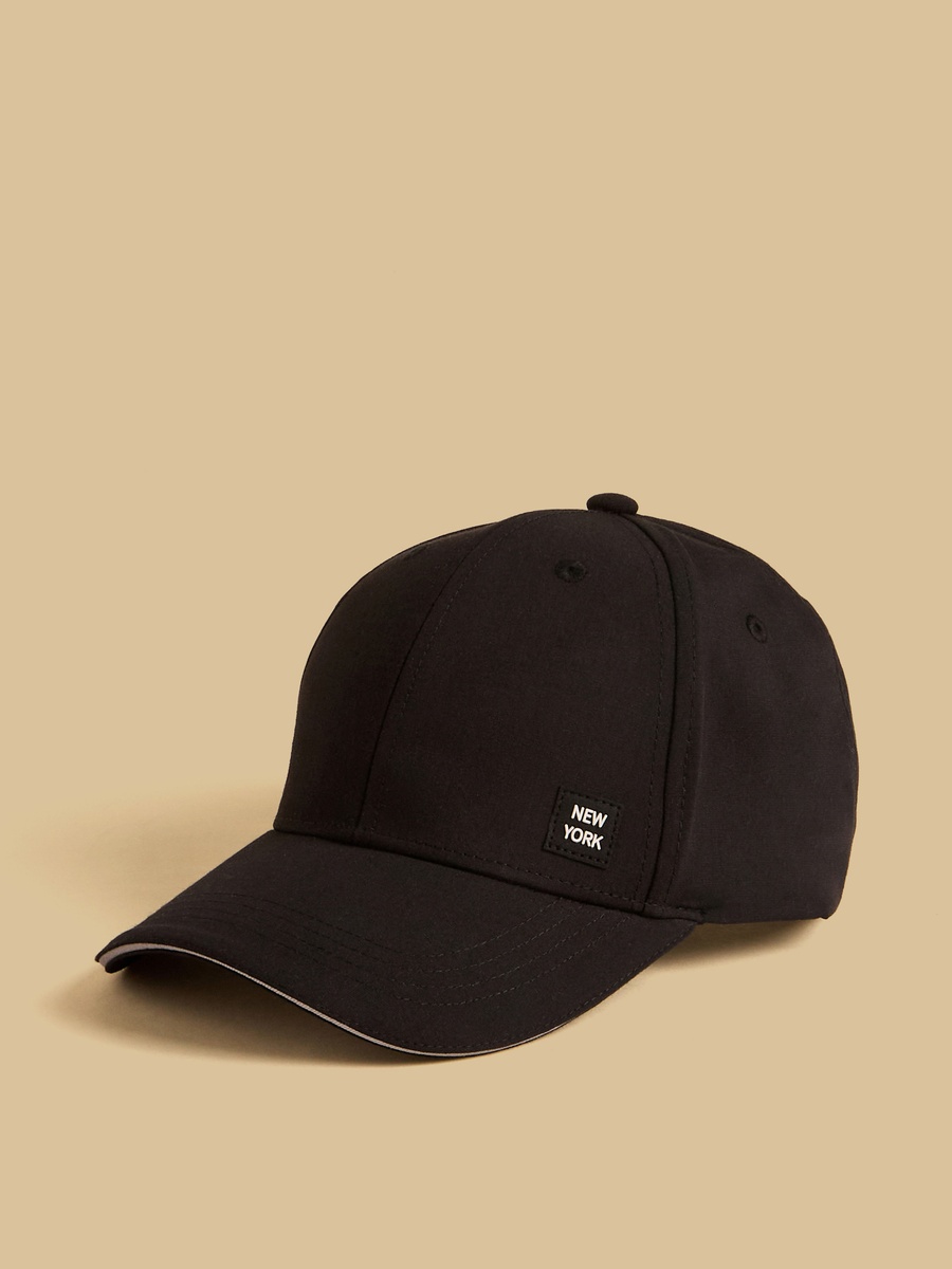 Printed Cap with Buckled Strap Closure