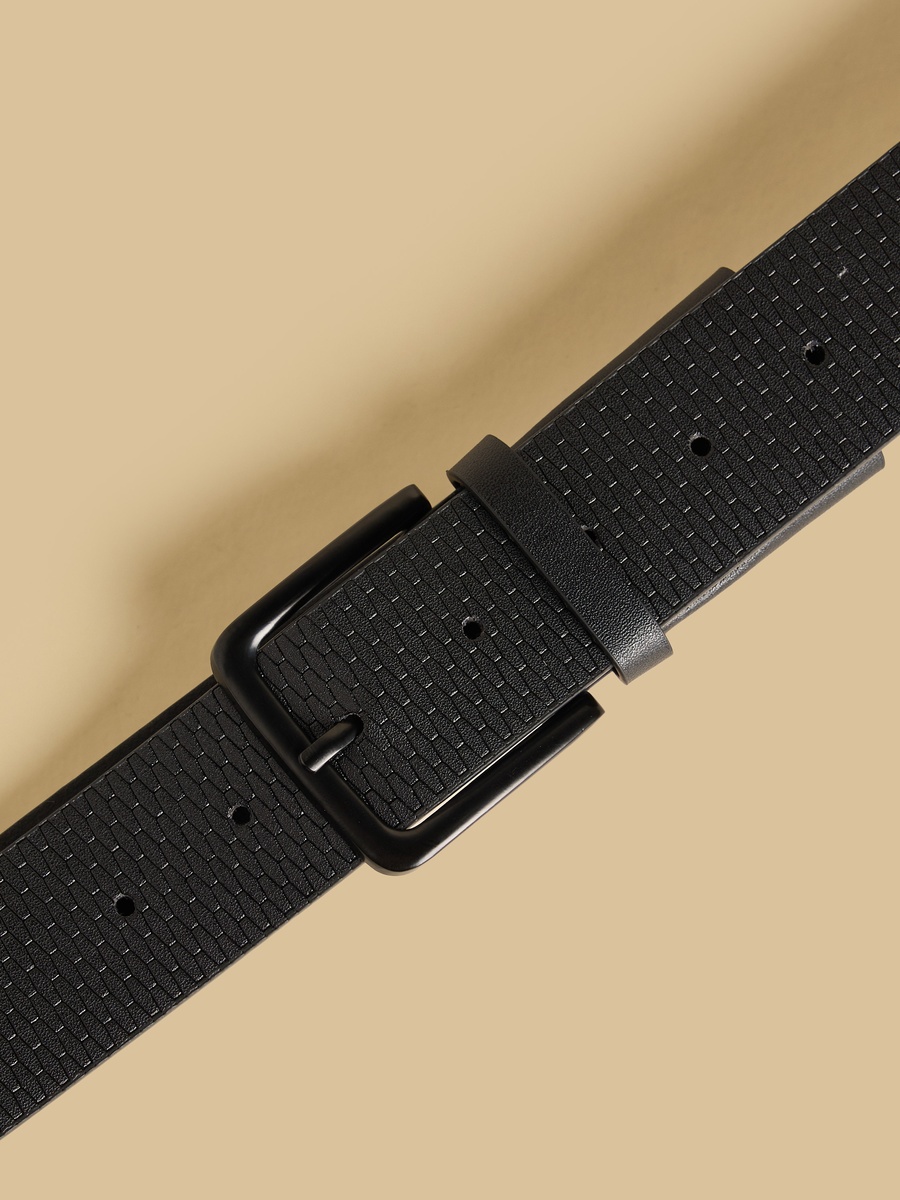 Textured Belt with Pin Buckle Closure