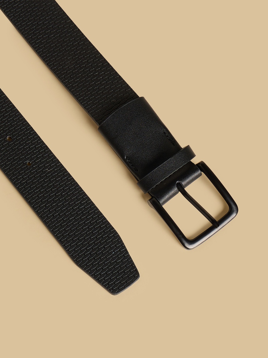 Textured Belt with Pin Buckle Closure
