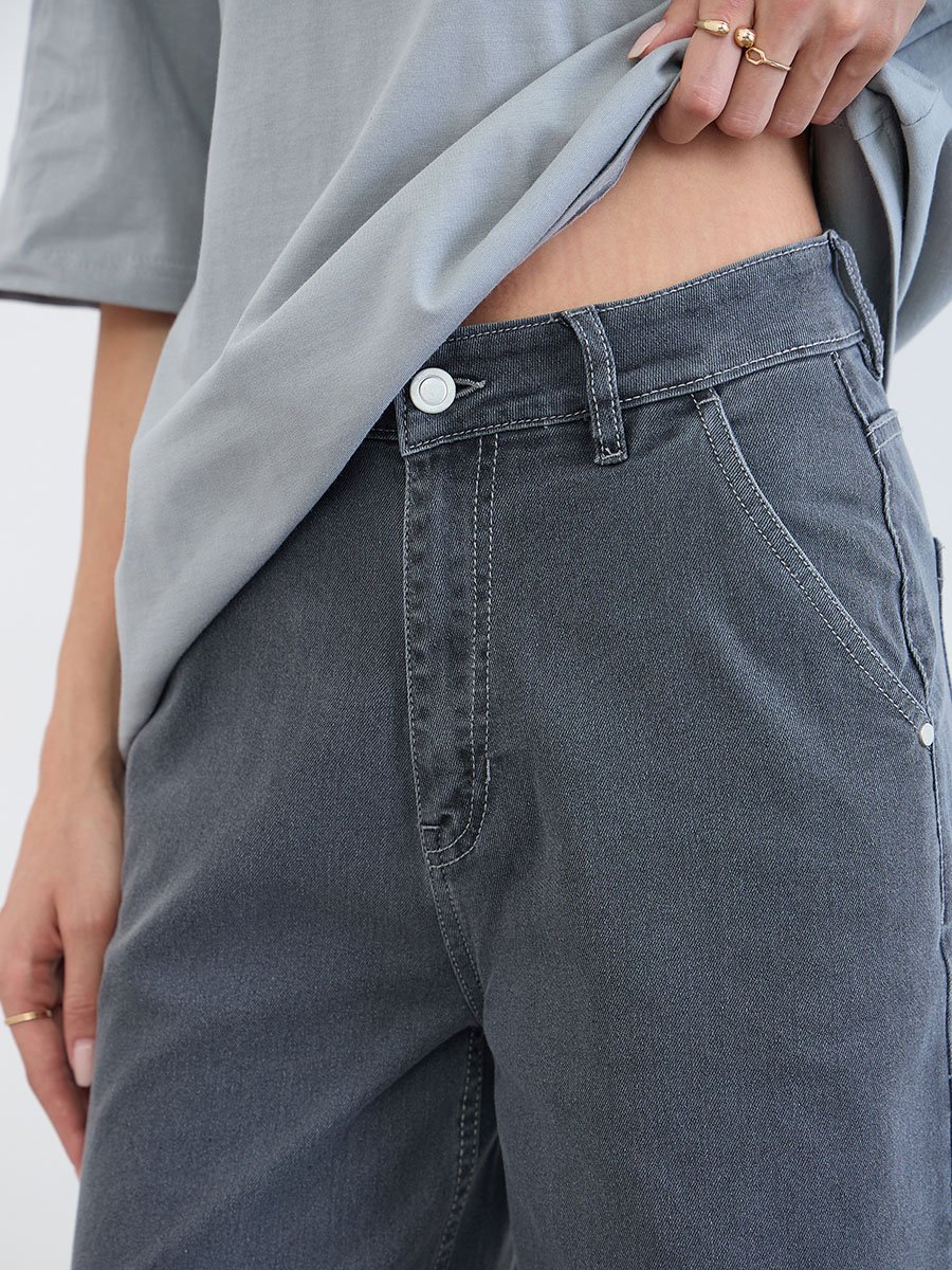 Women Wide Leg Basic Jeans
