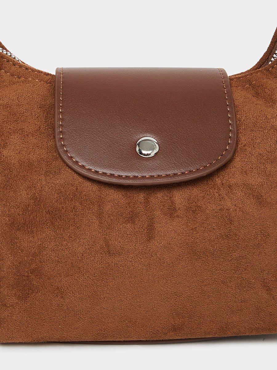 Brown Suede Hobo Bag