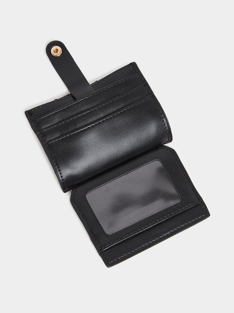 Black Textured Bi-Fold Card Holder