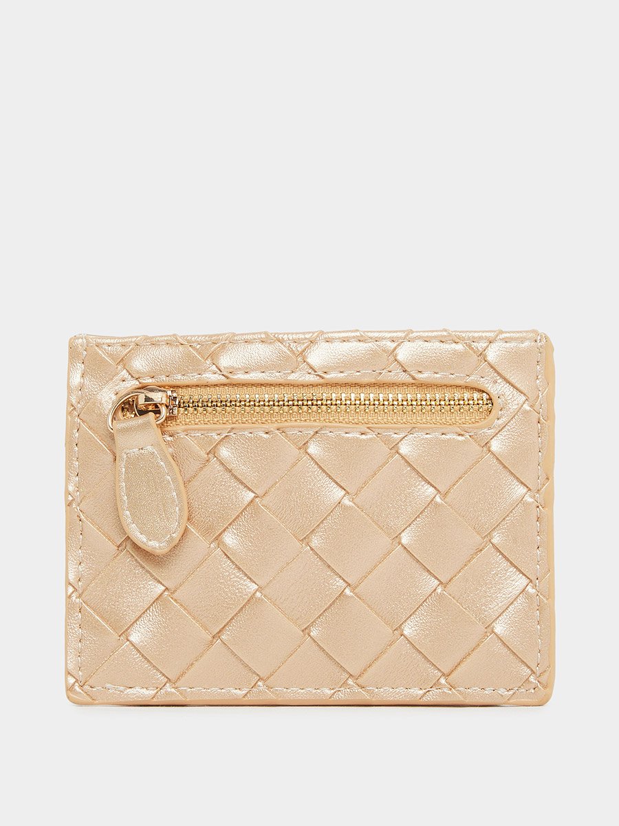 Gold Textured Bi-Fold Card Holder