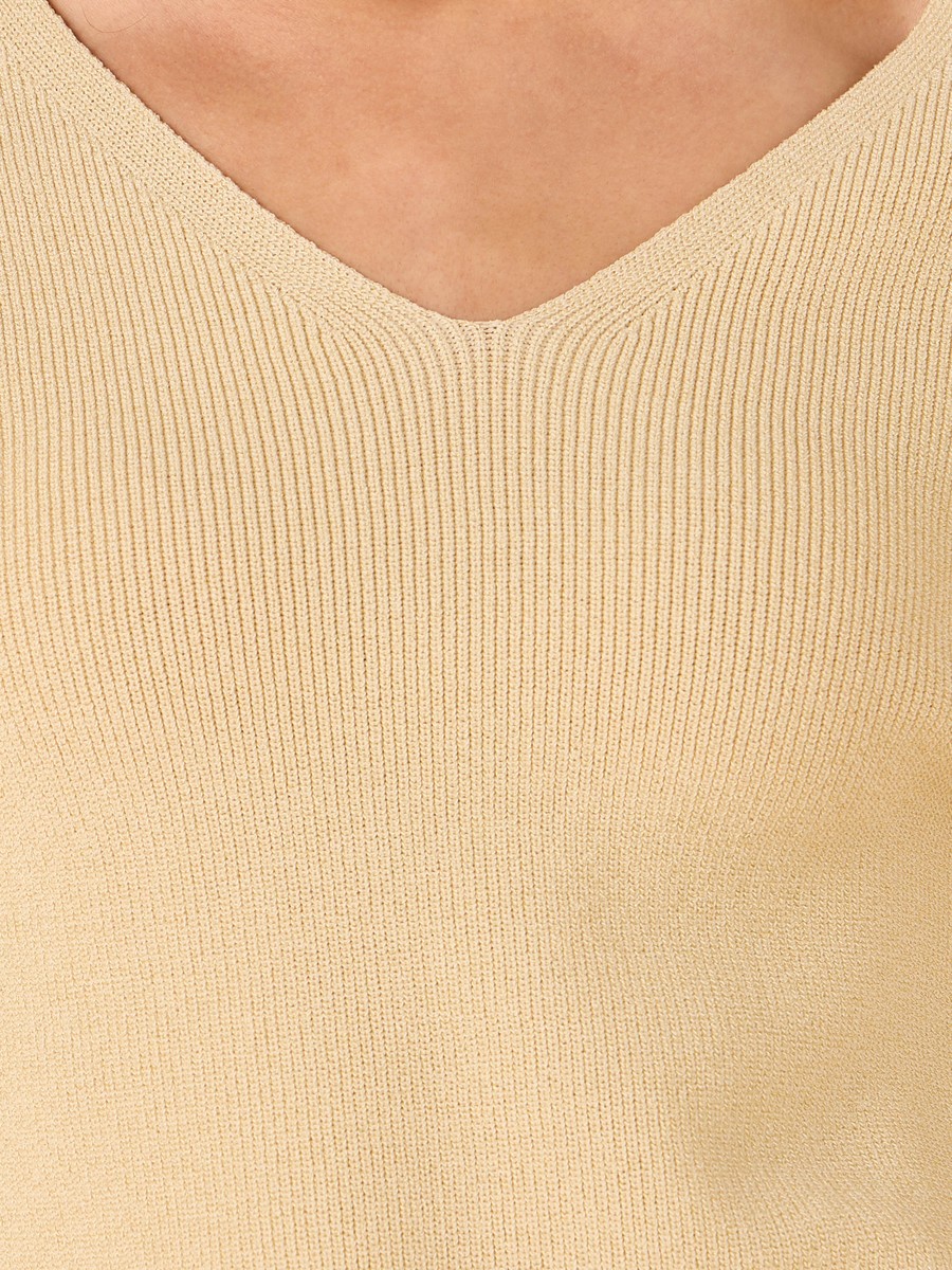 Textured V Neck Top