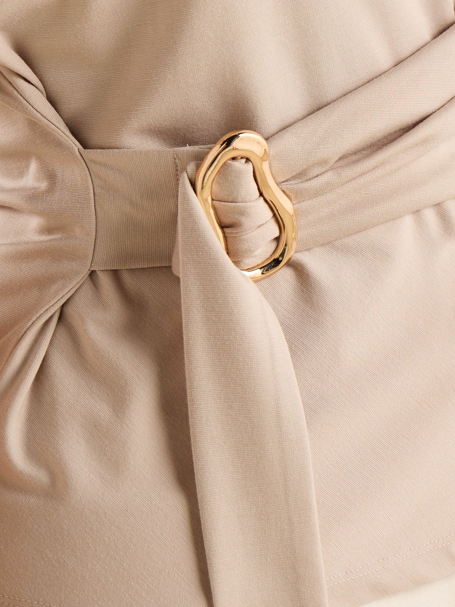 Buckle Accent Wrap Top