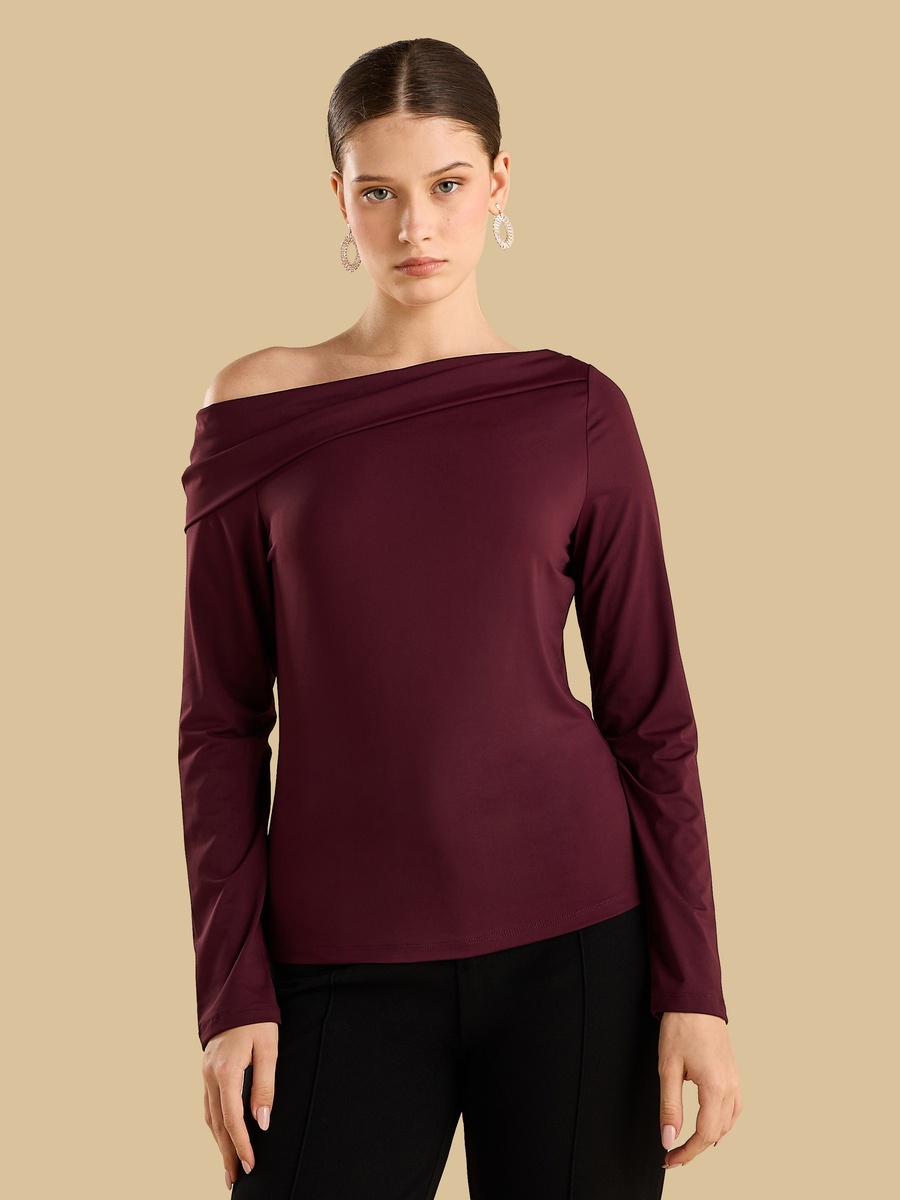 Ruched One Shoulder Top