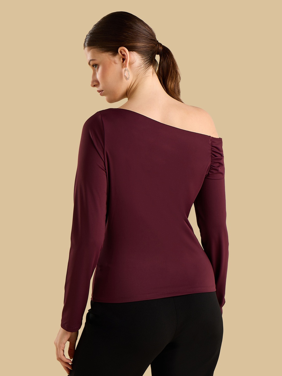 Ruched One Shoulder Top