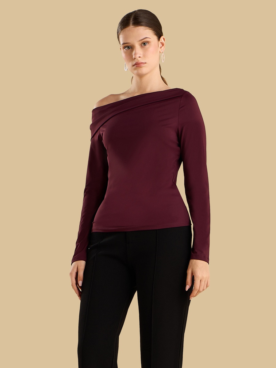 Ruched One Shoulder Top
