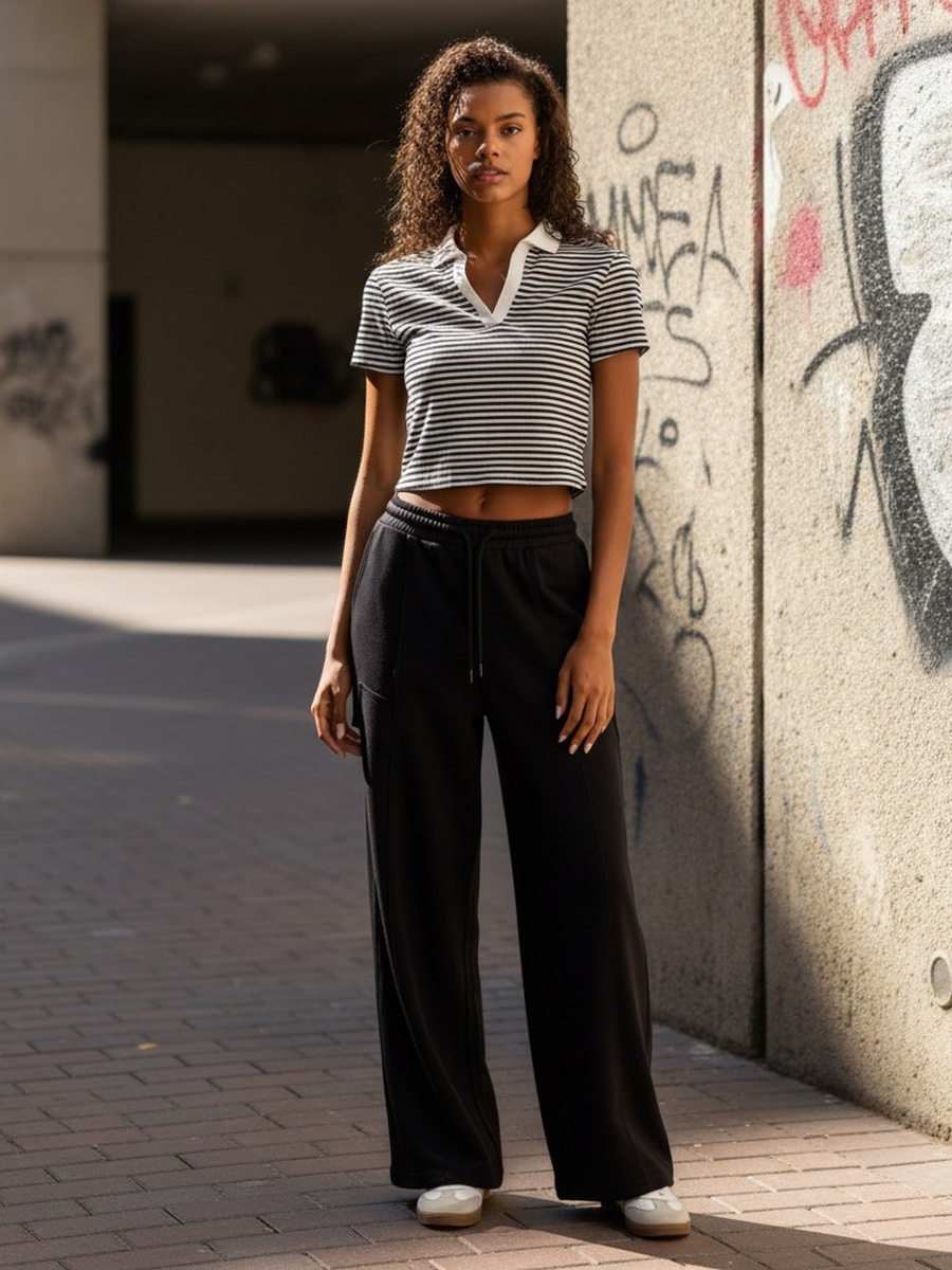Striped Collared Top
