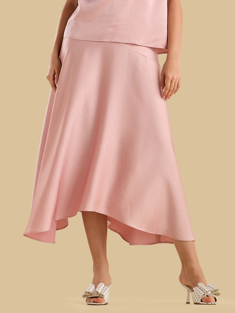 Asymmetric Satin Skirt
