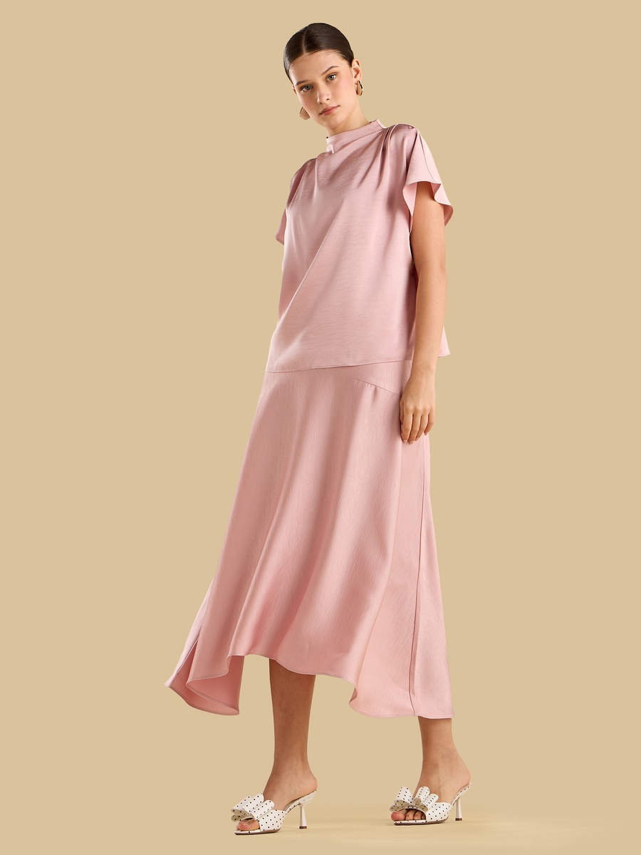 Asymmetric Satin Skirt