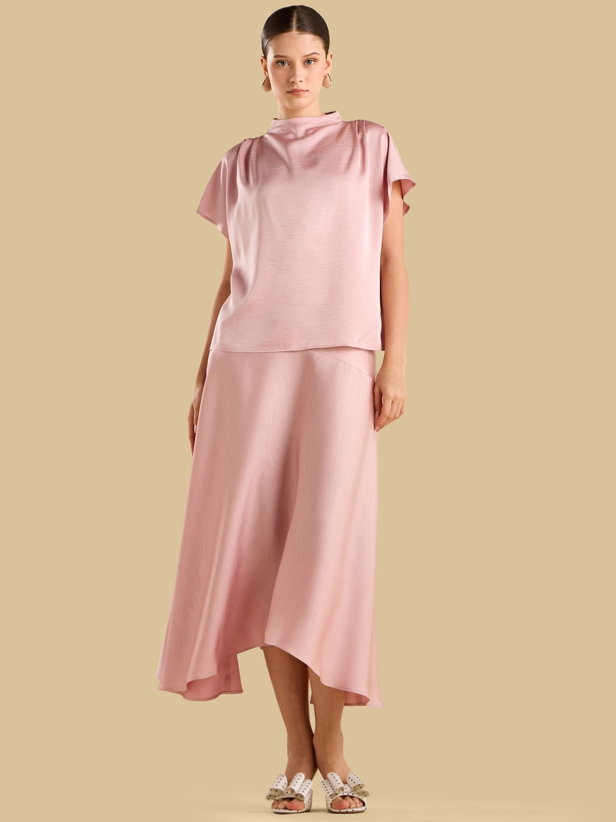 Asymmetric Satin Skirt