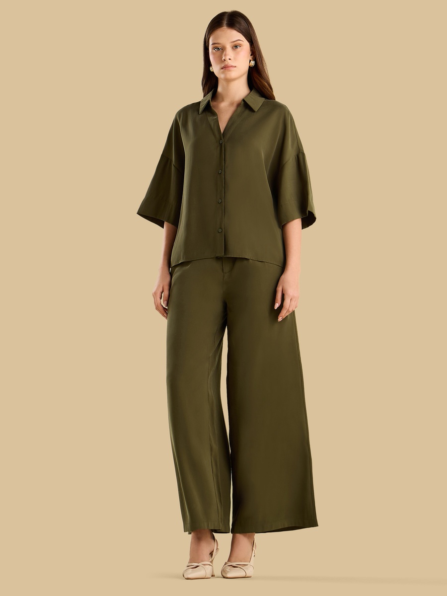 Twill Shirt with Extended Sleeves