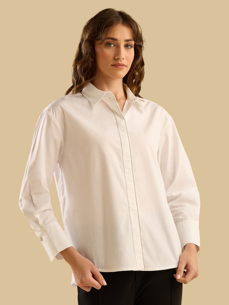 Embellished Poplin Shirt