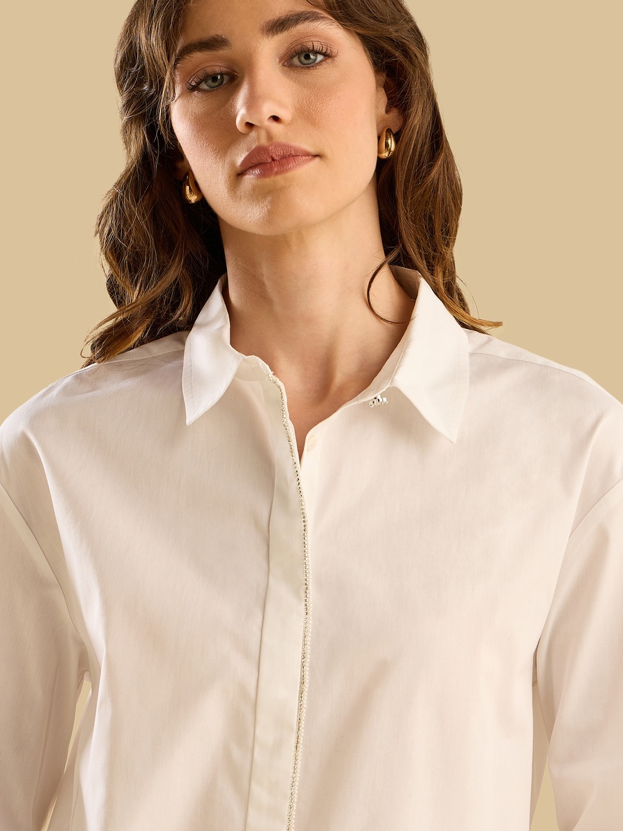 Embellished Poplin Shirt