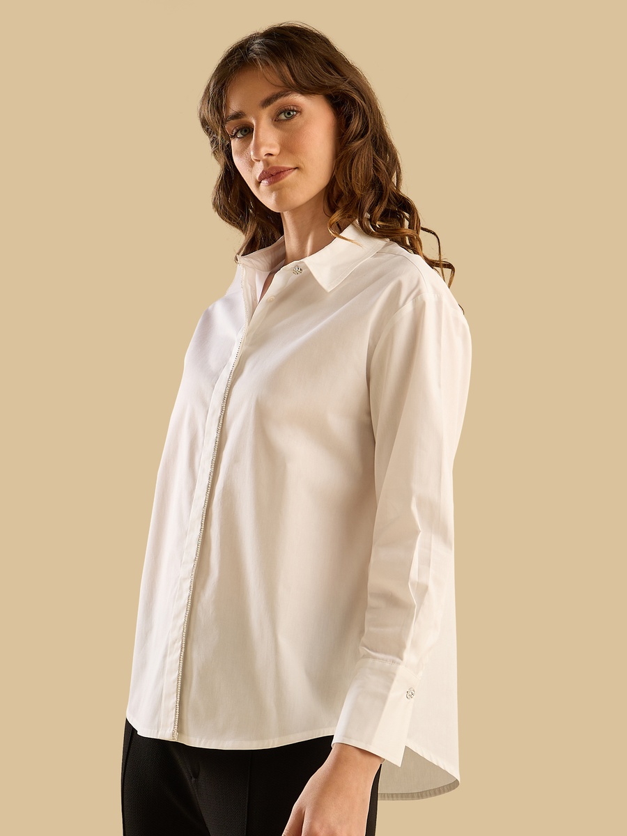 Embellished Poplin Shirt