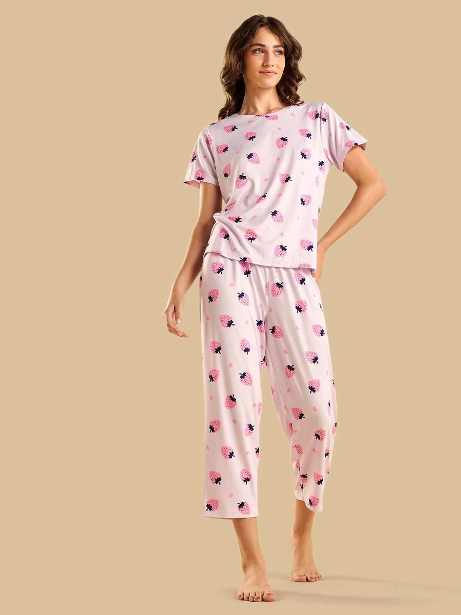 Strawberry Print Pyjama Set