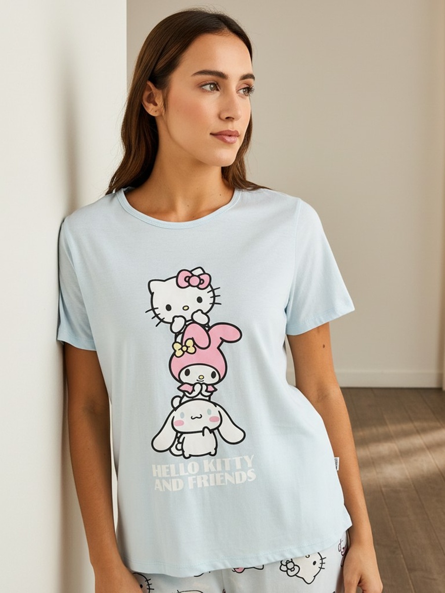 Hello Kitty and Friends Print Pyjama Set