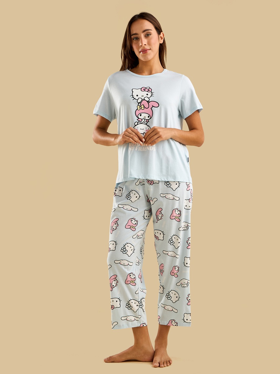 Hello Kitty and Friends Print Pyjama Set