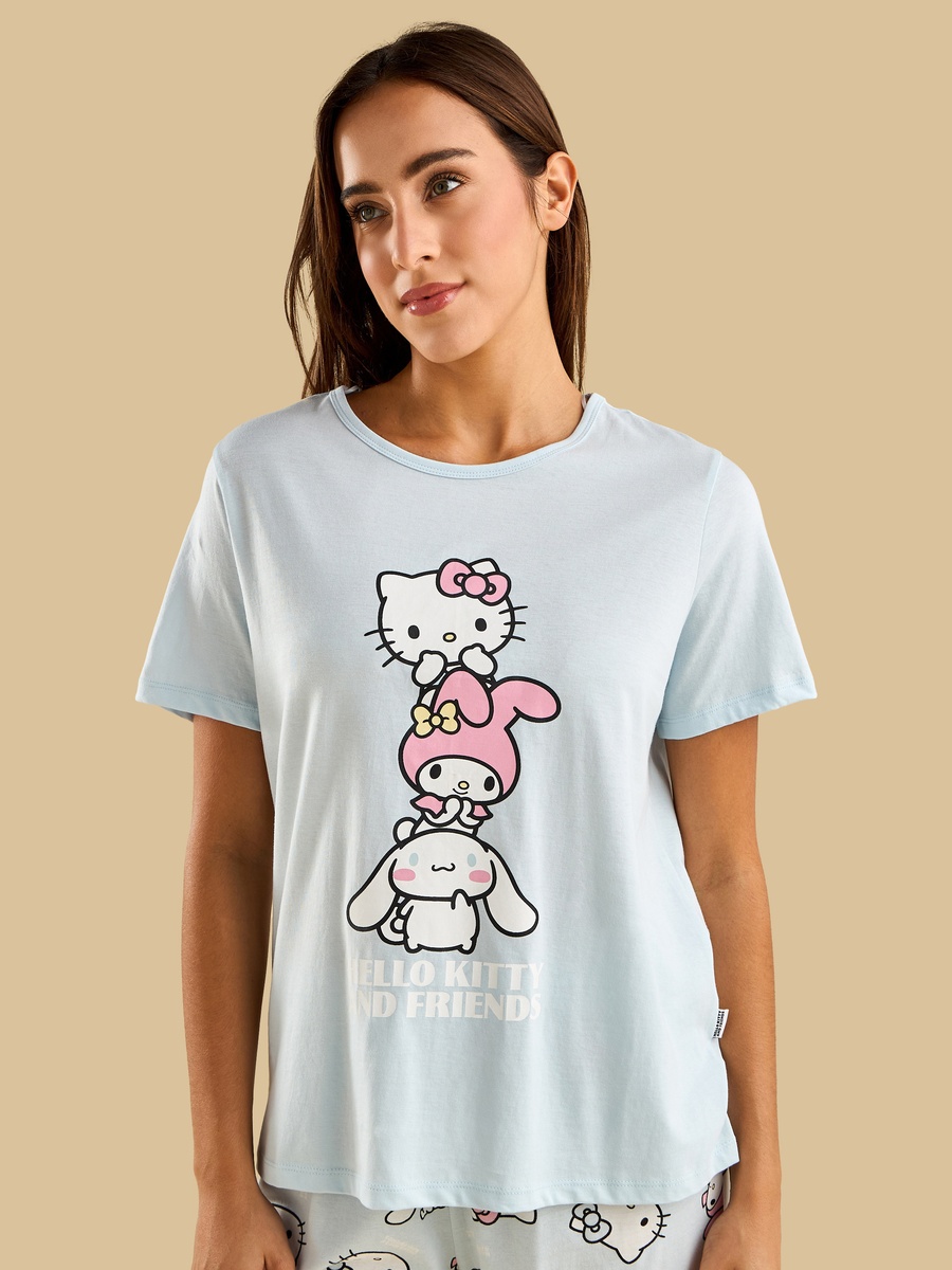 Hello Kitty and Friends Print Pyjama Set