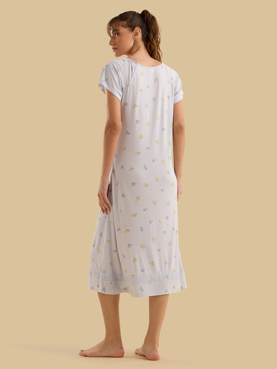 Floral Print Viscose Night Dress