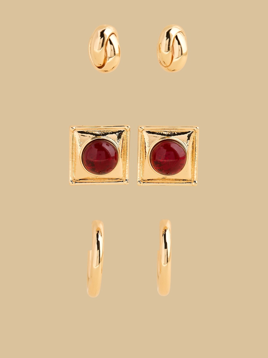 Pack of 3 - Assorted Metallic Earrings