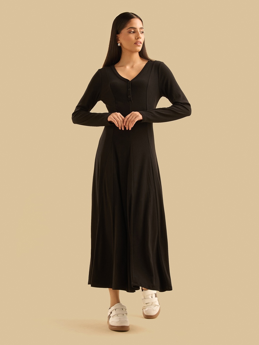 Pleated Midi Dress
