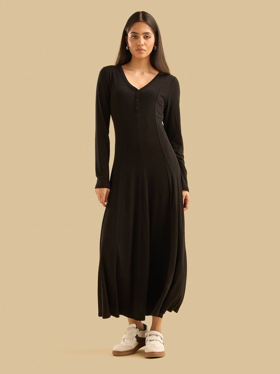Pleated Midi Dress