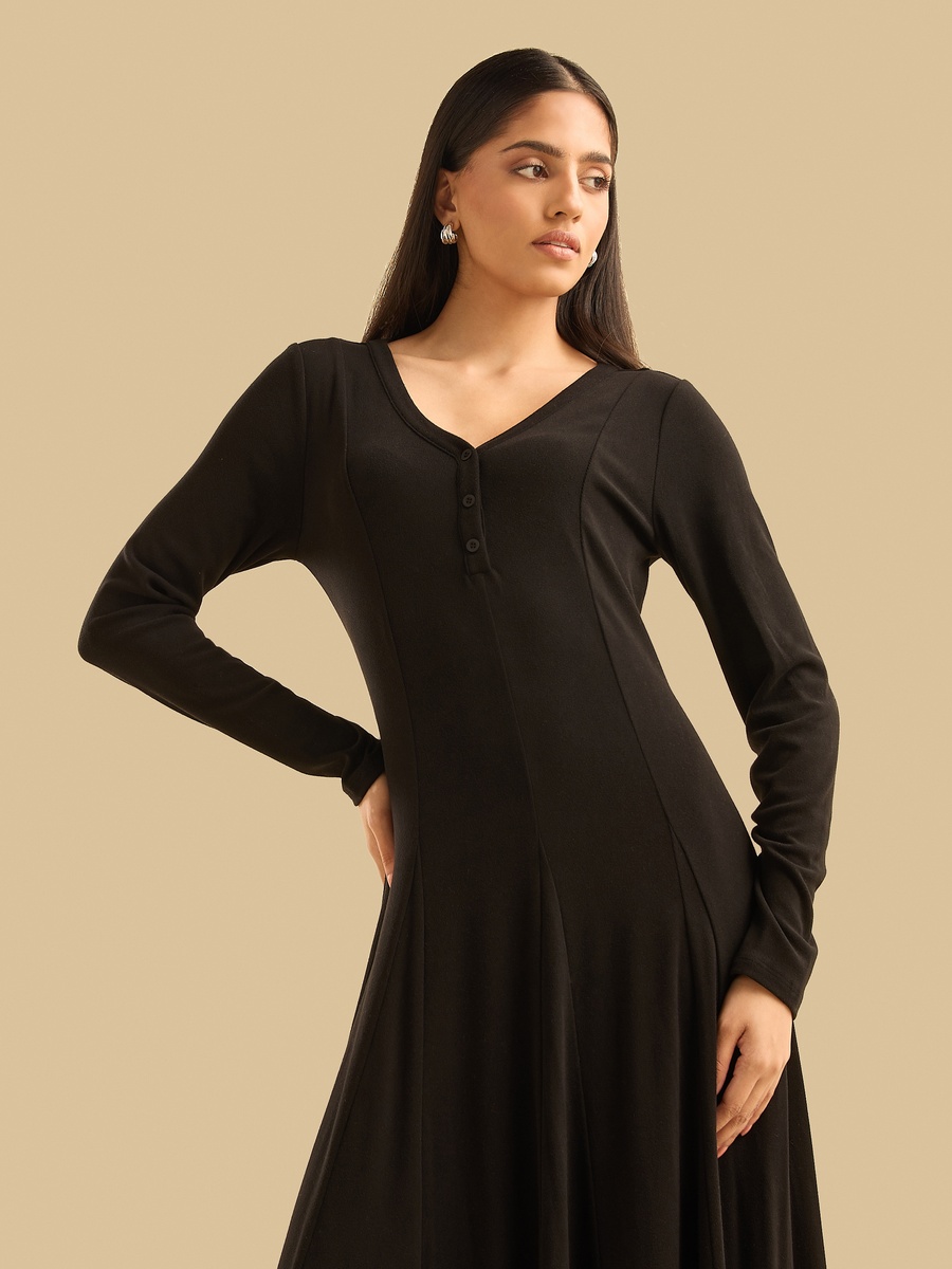 Pleated Midi Dress