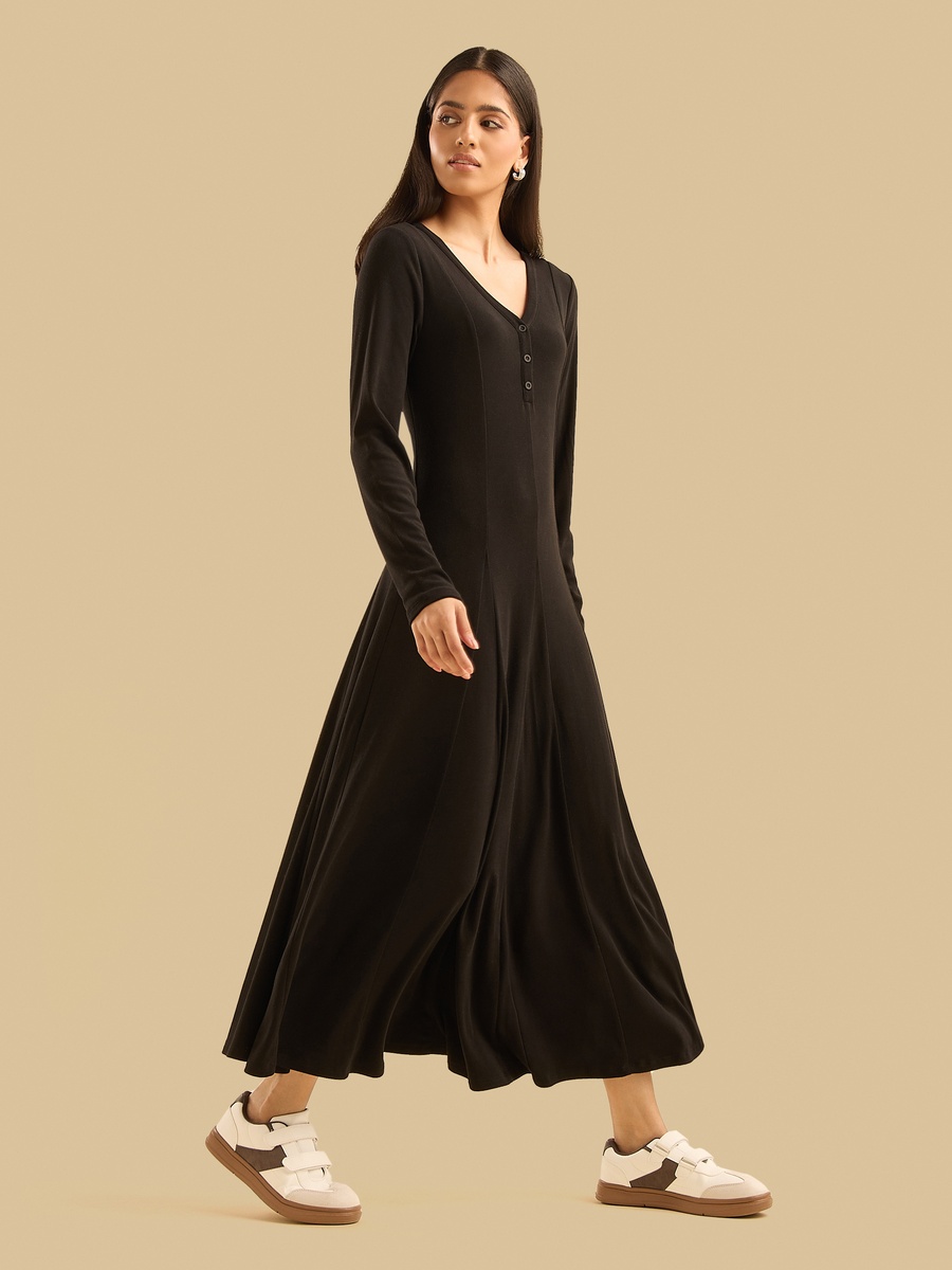 Pleated Midi Dress
