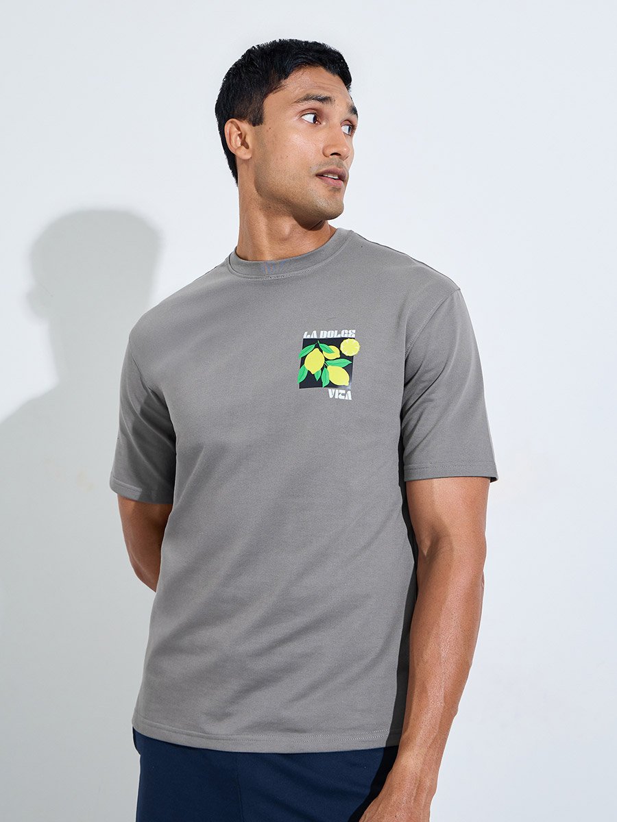 Men Oversized Cotton Blend T-Shirt and Shorts Set