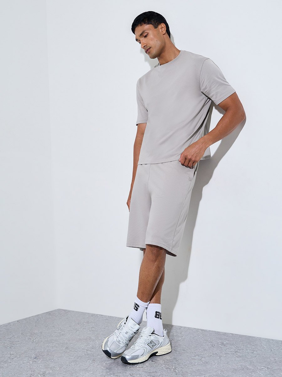 Men Slogan Print Oversized T-Shirt and Shorts Set