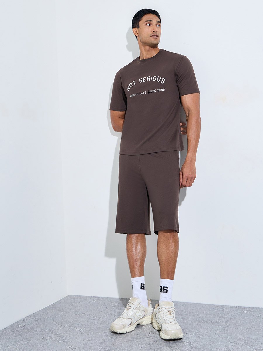 Men Slogan Print Oversized T-Shirt and Shorts Set