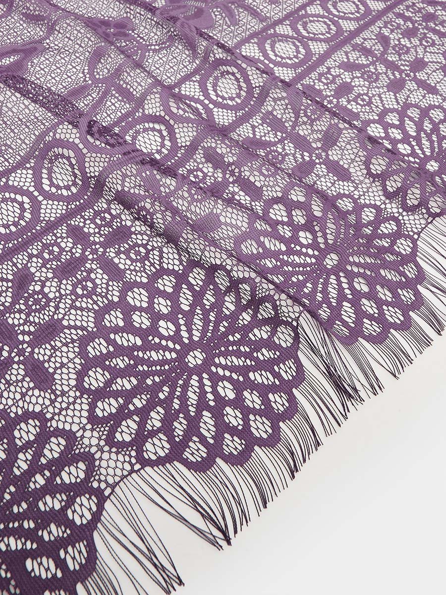 Purple Lace Trim Hijab