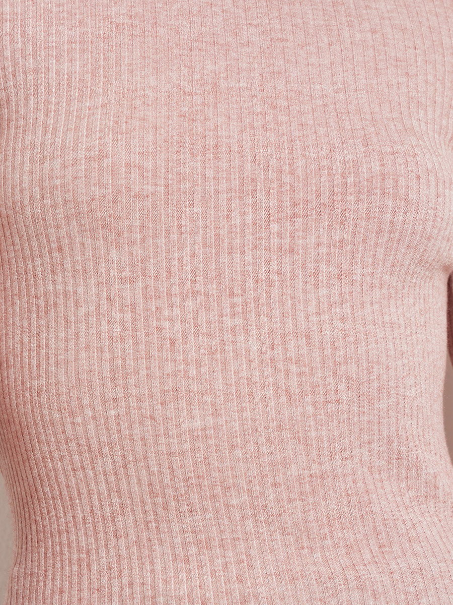 Pink Flared Sleeve Textured Knit Top