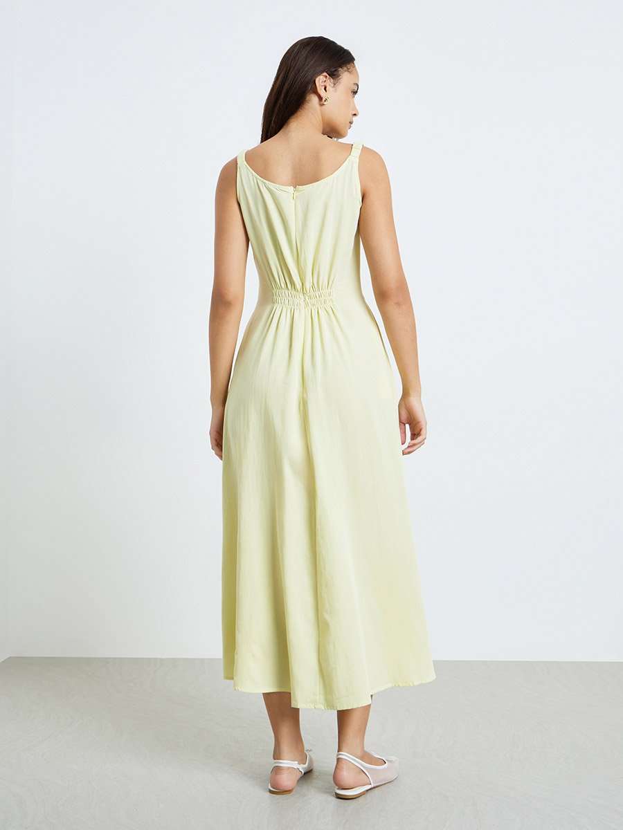 Yellow Sleeveless A-Line Maxi Dress