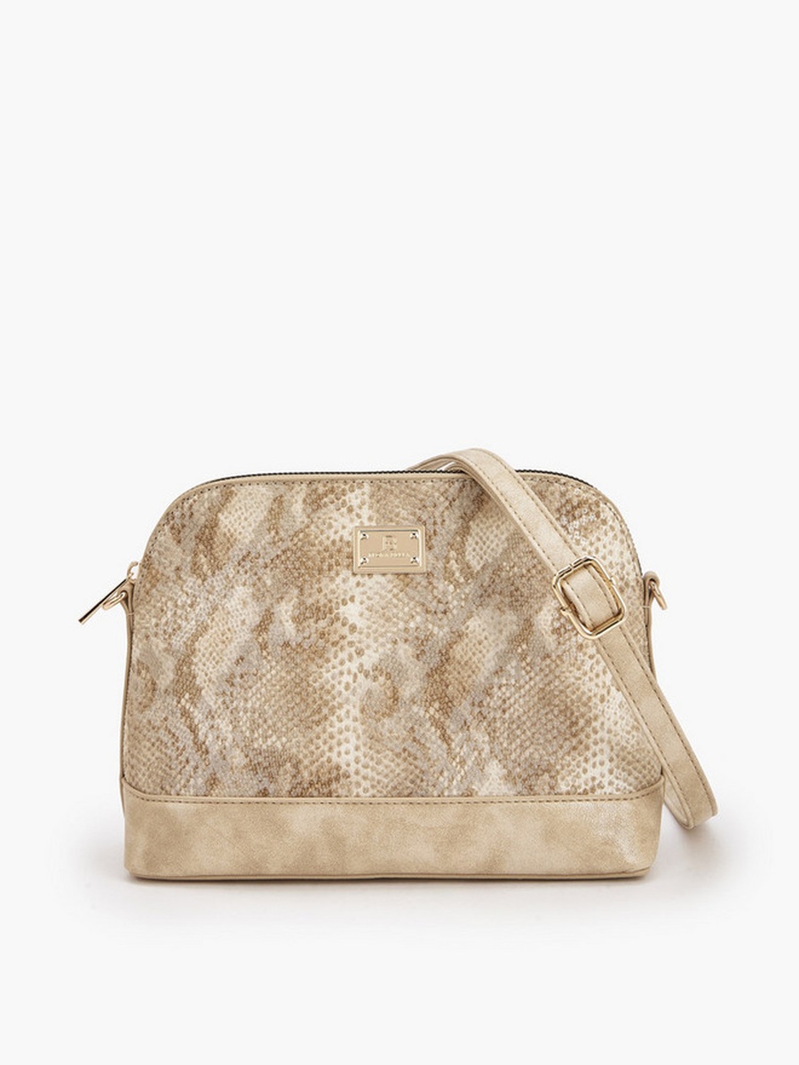 Textured Crossbody Bag with Detachable Shoulder Strap 
