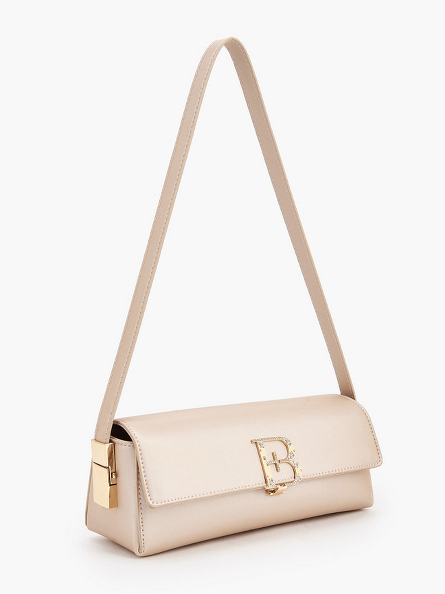 Shoulder Bag with Magnetic Button Closure 